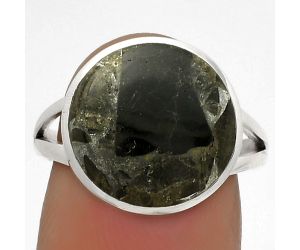 Natural Obsidian And Zinc Ring size-8 SDR177533 R-1005, 14x14 mm