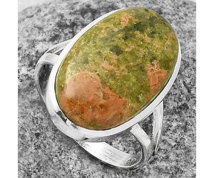 Natural Unakite Ring size-8.5 SDR177562 R-1005, 13x20 mm