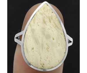 Natural White Scolecite Ring size-8.5 SDR177568 R-1005, 14x22 mm
