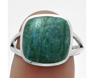 Natural Azurite Chrysocolla Ring size-7.5 SDR177609 R-1005, 12x12 mm