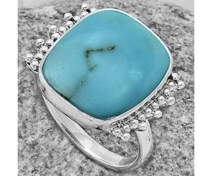Natural Turquoise Morenci Mine Ring size-8.5 SDR177889 R-1223, 14x16 mm
