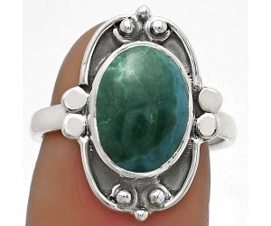 Natural Azurite Chrysocolla Ring size-7 SDR177952 R-1121, 9x12 mm