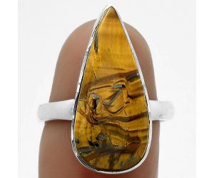 Natural Tiger Eye - Africa Ring size-7.5 SDR178048 R-1001, 10x23 mm