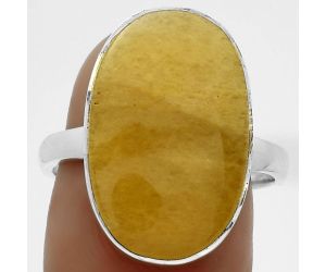Natural Honey Aragonite Ring size-8.5 SDR178085 R-1001, 13x20 mm