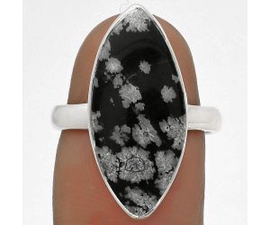 Natural Snow Flake Obsidian Ring size-7 SDR178210 R-1001, 10x22 mm