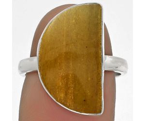 Natural Honey Aragonite Ring size-7.5 SDR178222 R-1001, 11x19 mm