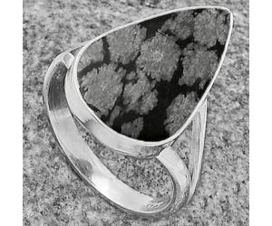 Natural Snow Flake Obsidian Ring size-7 SDR178233 R-1002, 12x19 mm