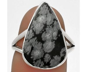 Natural Snow Flake Obsidian Ring size-7 SDR178254 R-1002, 13x20 mm