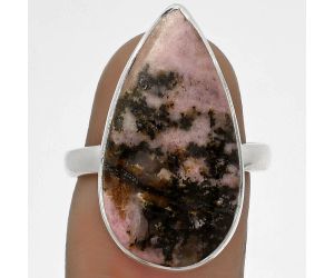 Natural Rhodonite Ring size-7 SDR178258 R-1001, 13x24 mm