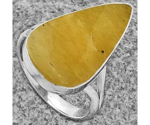 Natural Honey Aragonite Ring size-8.5 SDR178273 R-1002, 14x24 mm