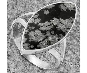 Natural Snow Flake Obsidian Ring size-7 SDR178331 R-1002, 11x23 mm