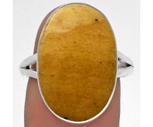 Natural Honey Aragonite Ring size-8.5 SDR178404 R-1002, 13x21 mm