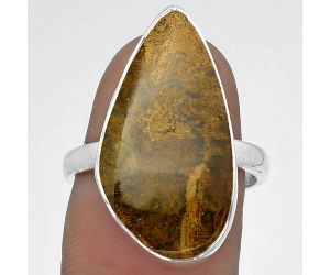 Natural Picture Jasper Ring size-7.5 SDR178436 R-1001, 12x24 mm