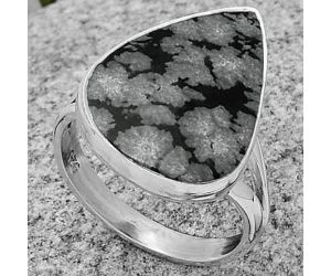 Natural Snow Flake Obsidian Ring size-7 SDR178442 R-1002, 14x18 mm