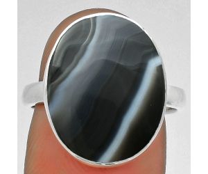 Natural Banded Onyx Ring size-8 SDR178455 R-1001, 14x18 mm