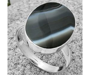 Natural Banded Onyx Ring size-8 SDR178455 R-1001, 14x18 mm
