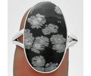 Natural Snow Flake Obsidian Ring size-8.5 SDR178463 R-1002, 13x21 mm