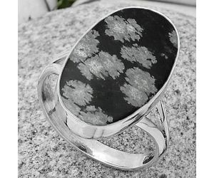 Natural Snow Flake Obsidian Ring size-8.5 SDR178463 R-1002, 13x21 mm