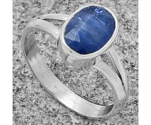 Faceted Natural Blue Kyanite - Brazil Ring size-8 SDR178519 R-1002, 7x10 mm