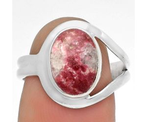 Natural Pink Thulite - Norway Ring size-7.5 SDR178721 R-1081, 8x11 mm