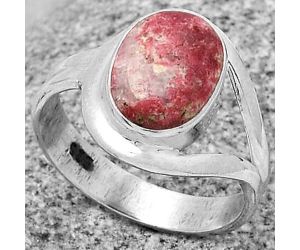 Natural Pink Thulite - Norway Ring size-8.5 SDR178723 R-1081, 8x11 mm