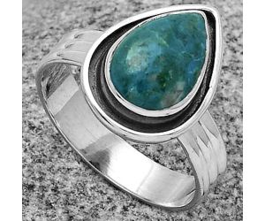 Natural Azurite Chrysocolla Ring size-9 SDR178784 R-1468, 8x12 mm