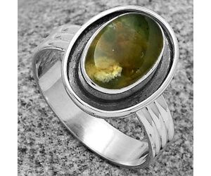 Natural Chrome Chalcedony Ring size-9 SDR178802 R-1468, 8x12 mm