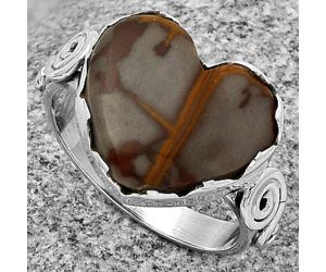 Valentine Gift Heart Natural Noreena Jasper Ring size-8.5 SDR178843 R-1315, 14x15 mm