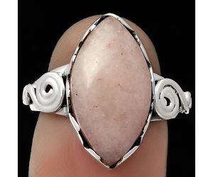 Natural Pink Scolecite Ring size-7 SDR178848 R-1315, 10x18 mm