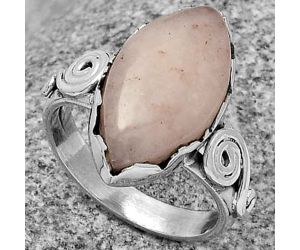 Natural Pink Scolecite Ring size-7 SDR178848 R-1315, 10x18 mm