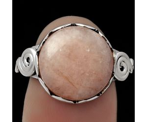 Natural Pink Scolecite Ring size-7 SDR178849 R-1315, 13x13 mm