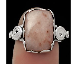 Natural Pink Scolecite Ring size-8 SDR178850 R-1315, 11x15 mm