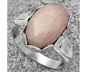 Natural Pink Scolecite Ring size-8.5 SDR178851 R-1315, 11x17 mm