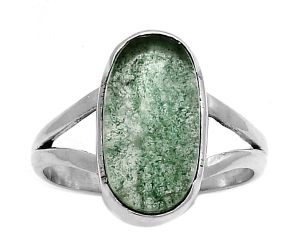 Natural Green Aventurine Ring size-8.5 SDR178922 R-1438, 8x16 mm