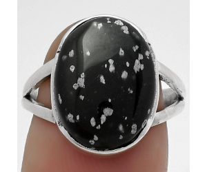 Natural Snow Flake Obsidian Ring size-7 SDR178954 R-1438, 12x16 mm