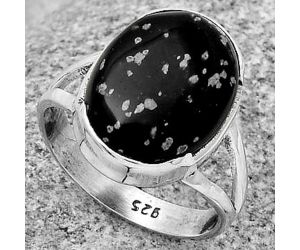 Natural Snow Flake Obsidian Ring size-7 SDR178954 R-1438, 12x16 mm
