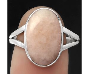 Natural Pink Scolecite Ring size-9 SDR178955 R-1438, 10x16 mm