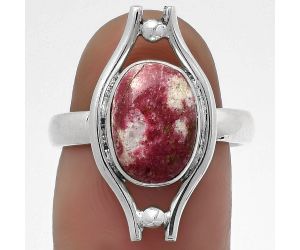 Natural Pink Thulite - Norway Ring size-7 SDR179063 R-1663, 8x11 mm