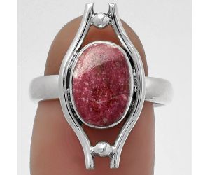 Natural Pink Thulite - Norway Ring size-7 SDR179065 R-1663, 8x11 mm