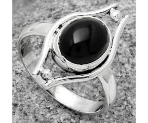 Natural Black Onyx - Brazil Ring size-8 SDR179067 R-1663, 9x11 mm