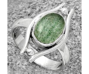 Natural Green Aventurine Ring size-7 SDR179076 R-1663, 7x11 mm