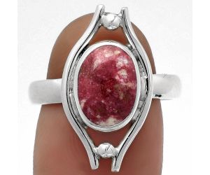 Natural Pink Thulite - Norway Ring size-8 SDR179088 R-1663, 8x12 mm
