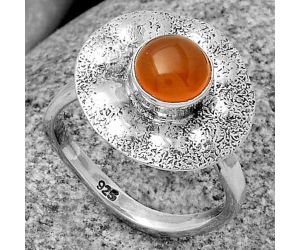 Natural Carnelian Ring size-9.5 SDR179107 R-1531, 7x7 mm