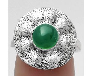 Natural Green Onyx Ring size-7 SDR179125 R-1531, 7x7 mm
