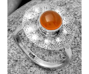 Natural Carnelian Ring size-8 SDR179130 R-1531, 7x7 mm