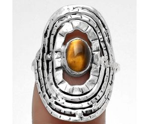 Natural Tiger Eye - Africa Ring size-9 SDR179173 R-1601, 6x8 mm