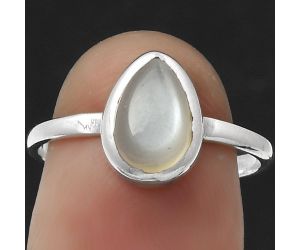 Natural Srilankan Moonstone Ring size-7.5 SDR179242 R-1004, 6x9 mm