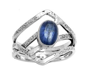 Natural Blue Kyanite - Brazil Ring size-7.5 SDR179265 R-1471, 6x8 mm
