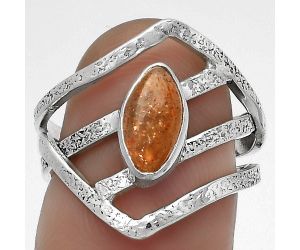 Natural Sunstone - Namibia Ring size-6.5 SDR179277 R-1471, 5x9 mm