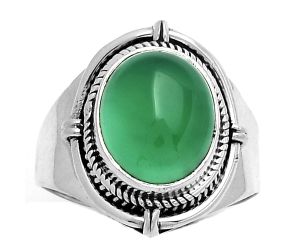 Natural Green Onyx Ring size-8.5 SDR179352 R-1539, 10x12 mm
